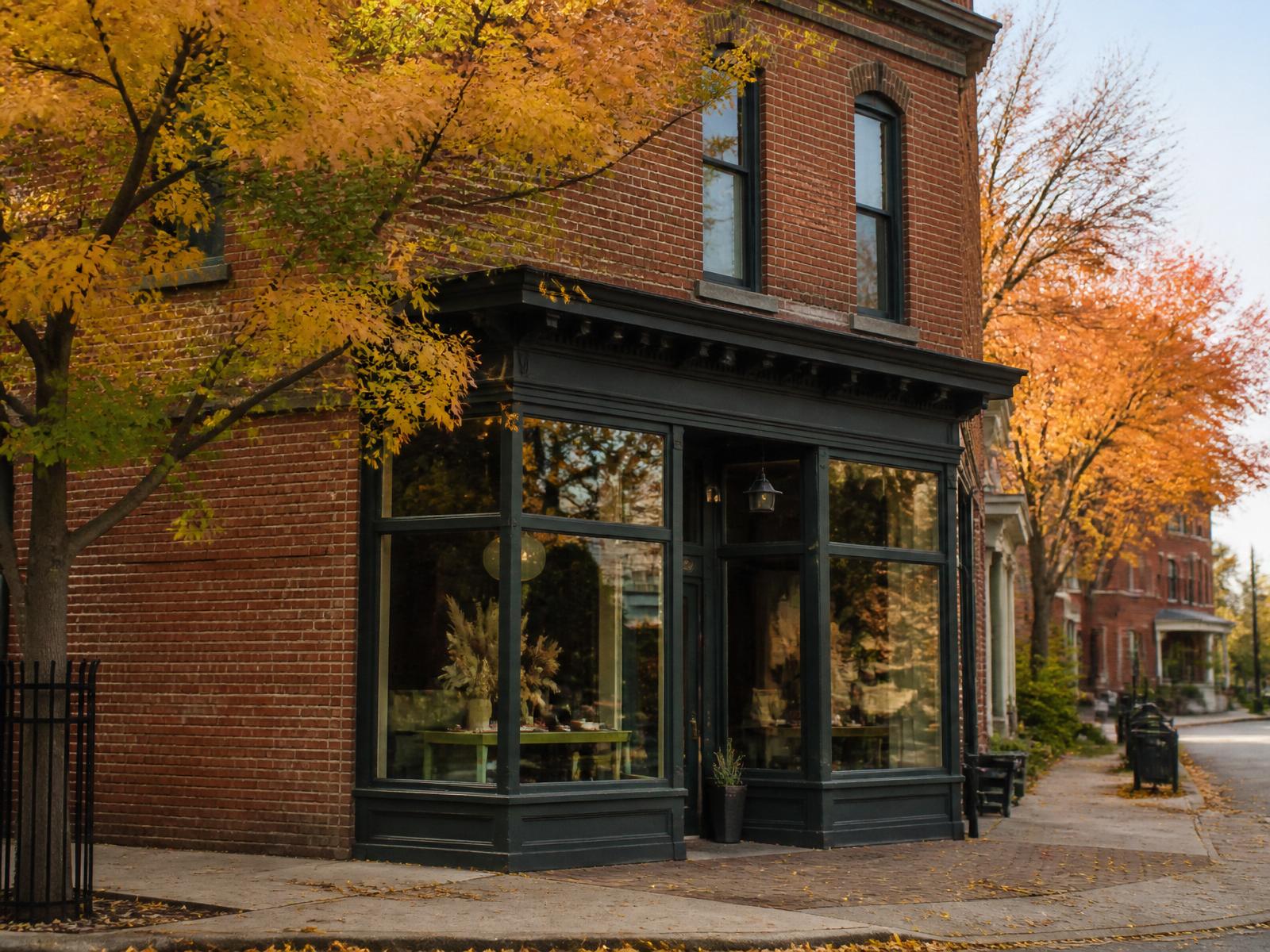 A small business storefront in a historic Fort Wayne neighborhood